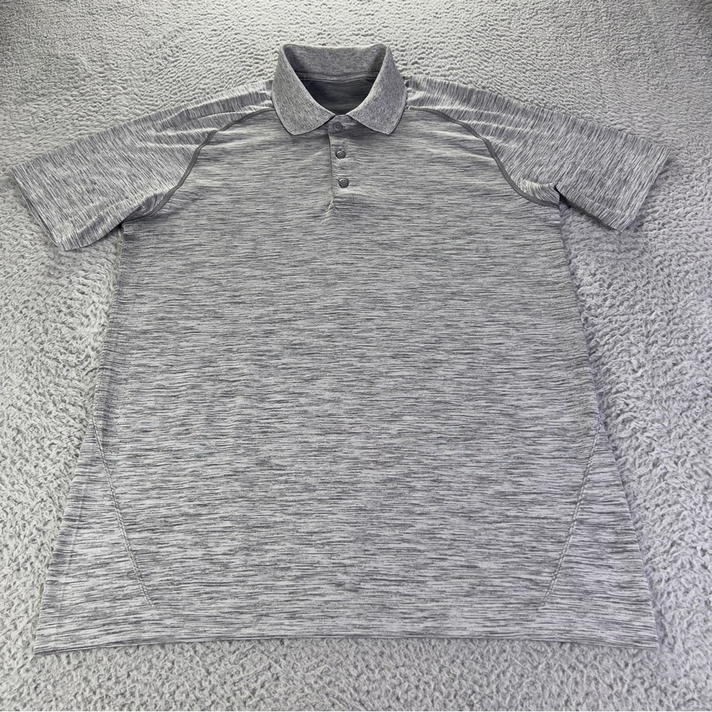 Lululemon Metal Vent Tech Polo Shirt Mens Medium Gray Performance Ative Golf